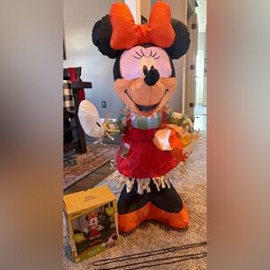 Gemmy Disney 3.5 Ft Harvest Minnie Mouse Fall Yard Inflatable/ Blow Up-No Stakes